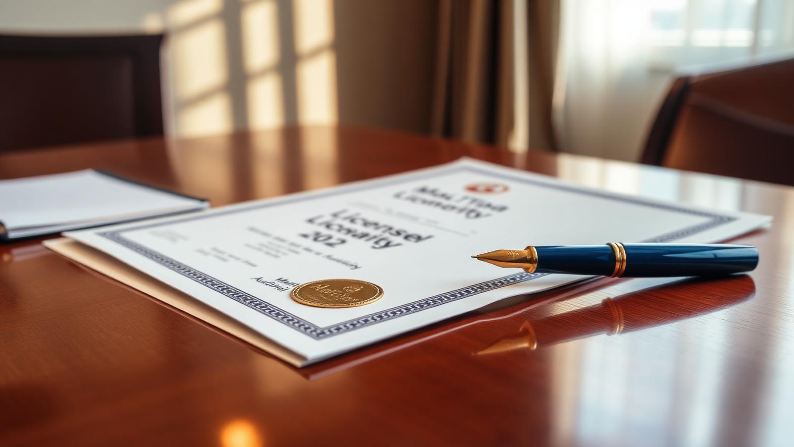 Licensdokument med gyllene sigill â internationell laglighet i klartext